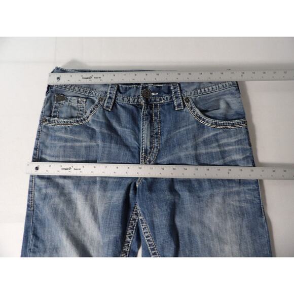 Silver Jeans Mens Gordie 34/30 Thick Stitch Y2K Denim Casual Rockabilly Bootcut - Picture 9 of 16